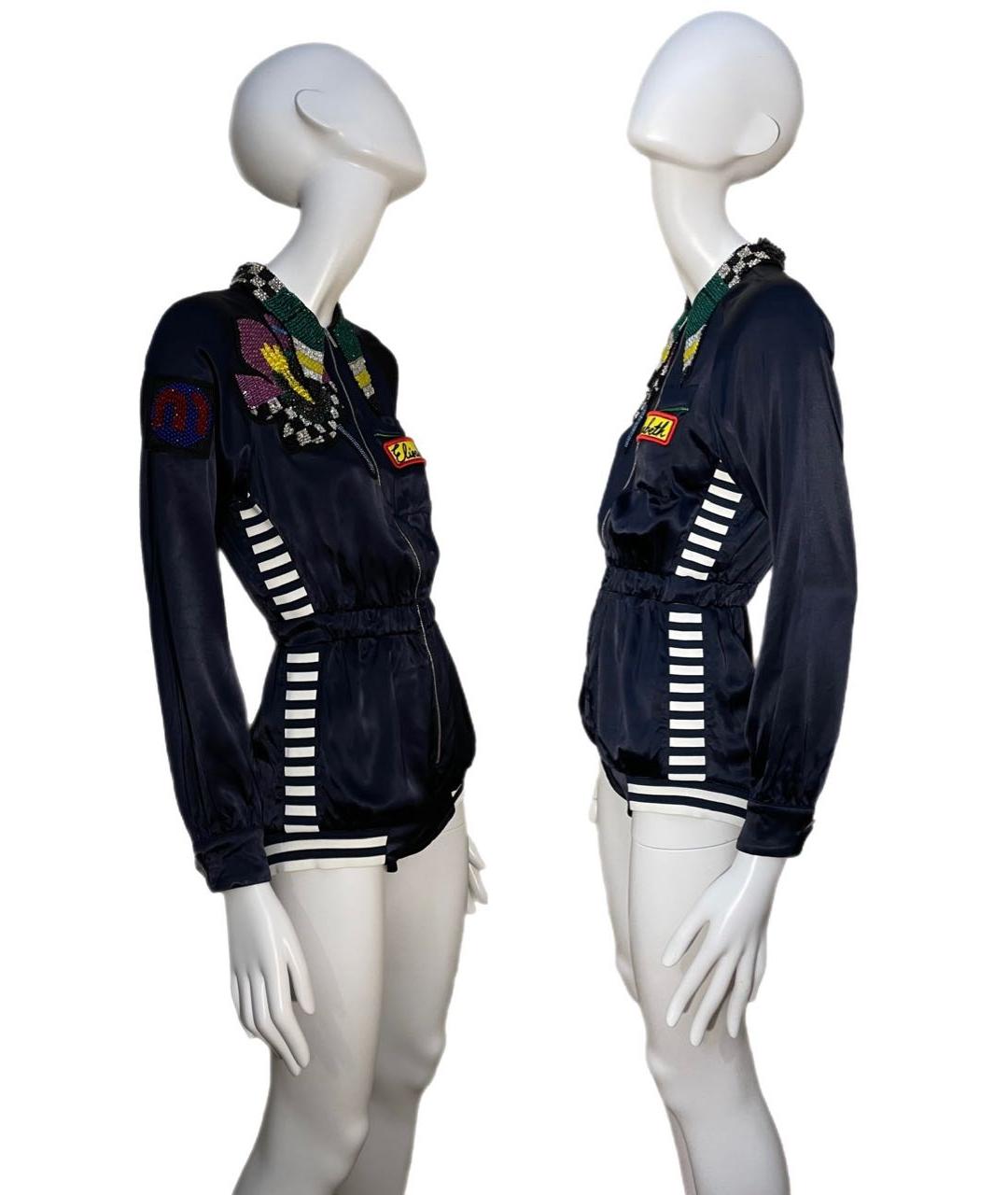 MIU MIU Темно-синий вискозный комбинезон, фото 5