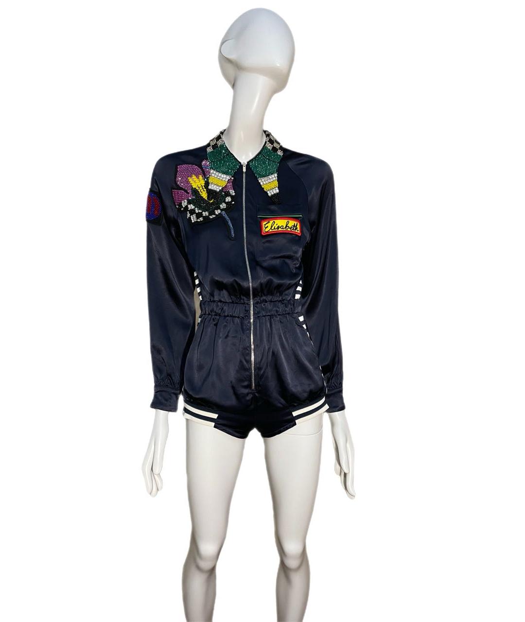 MIU MIU Темно-синий вискозный комбинезон, фото 2