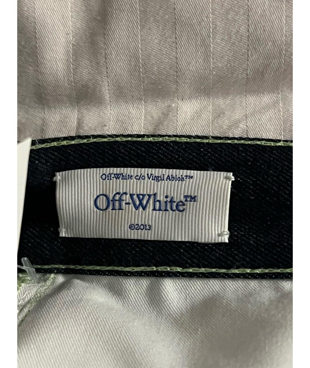 OFF-WHITE Темно-синие хлопковые прямые джинсы, фото 3