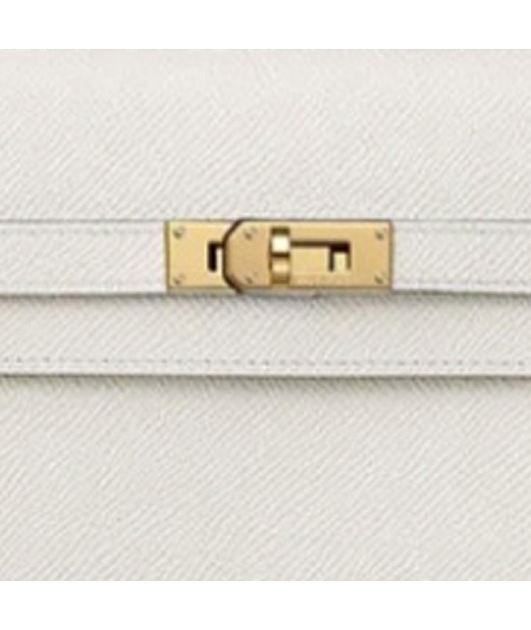 HERMES Белая кожаная сумка через плечо, фото 3