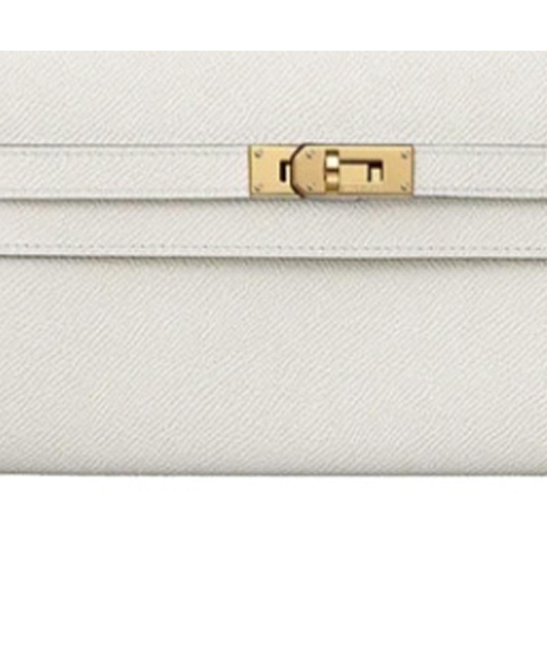 HERMES Белая кожаная сумка через плечо, фото 4