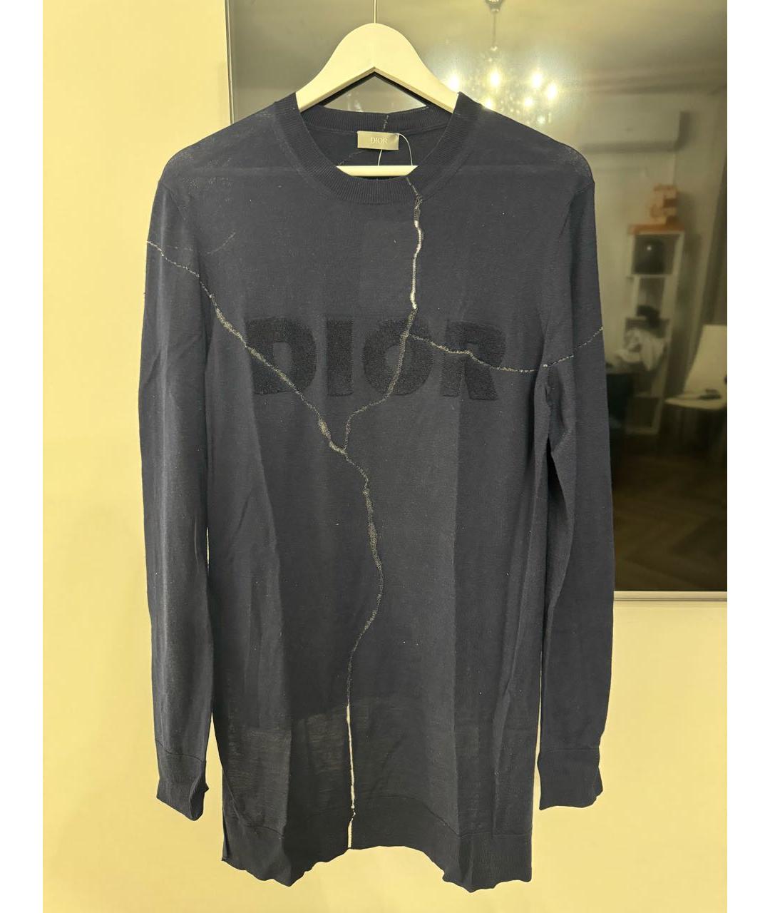 CHRISTIAN DIOR Темно-синий джемпер / свитер, фото 3
