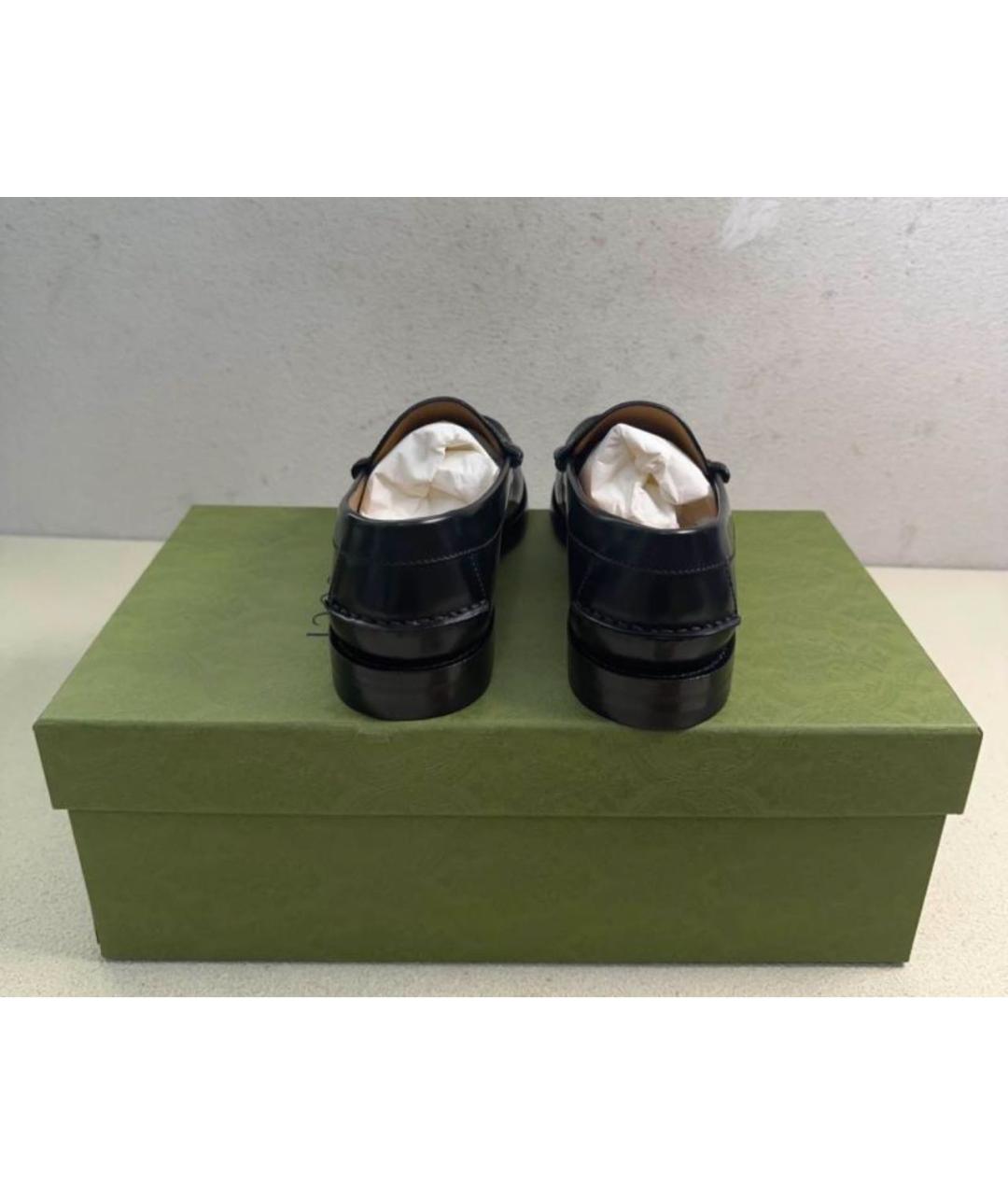 GUCCI Черные кожаные мокасины, фото 4