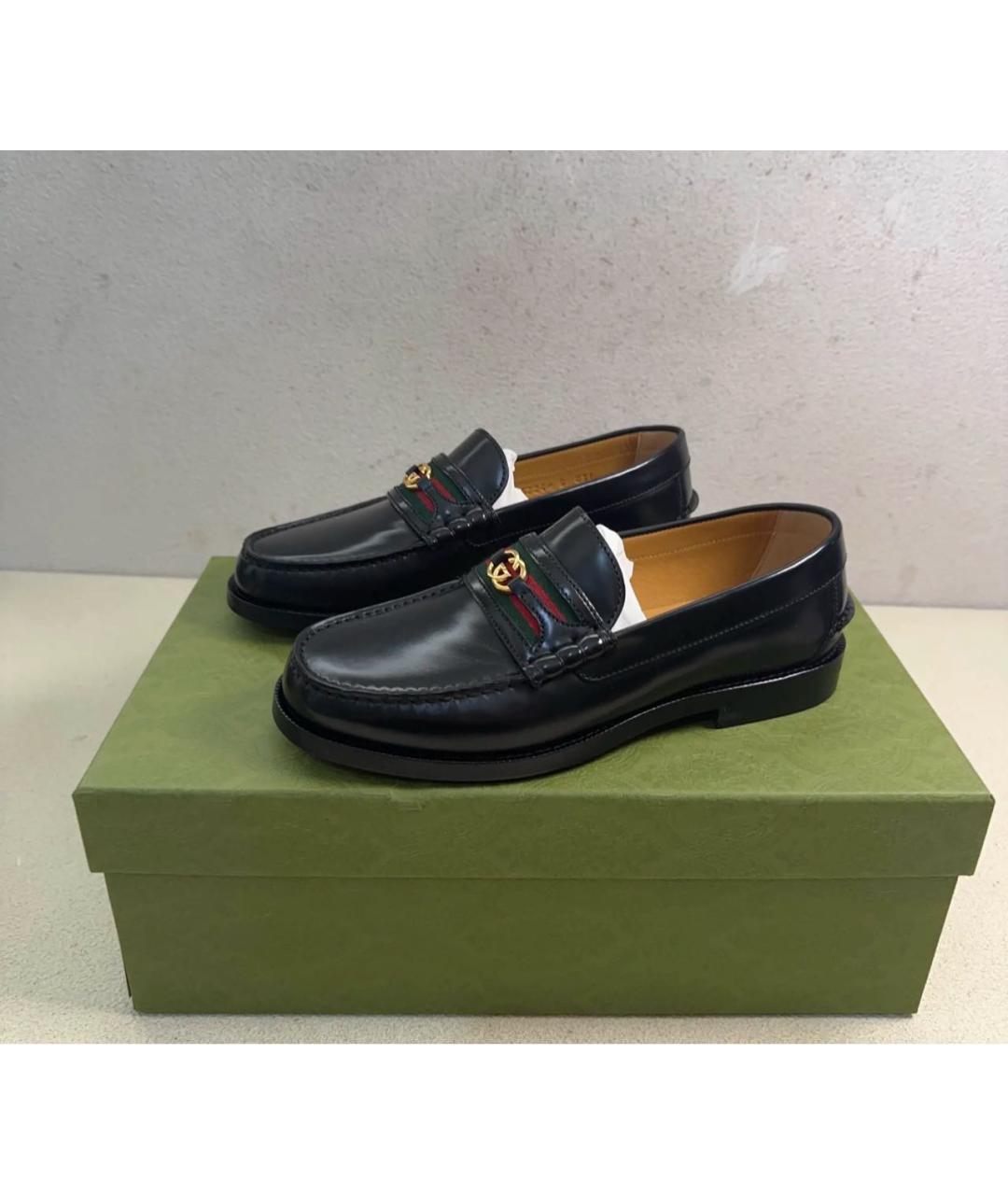 GUCCI Черные кожаные мокасины, фото 5