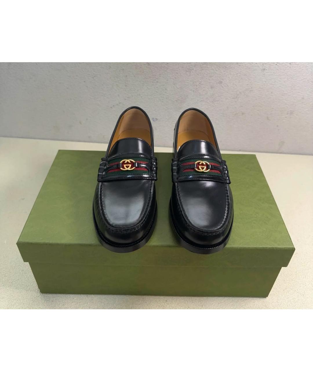 GUCCI Черные кожаные мокасины, фото 3