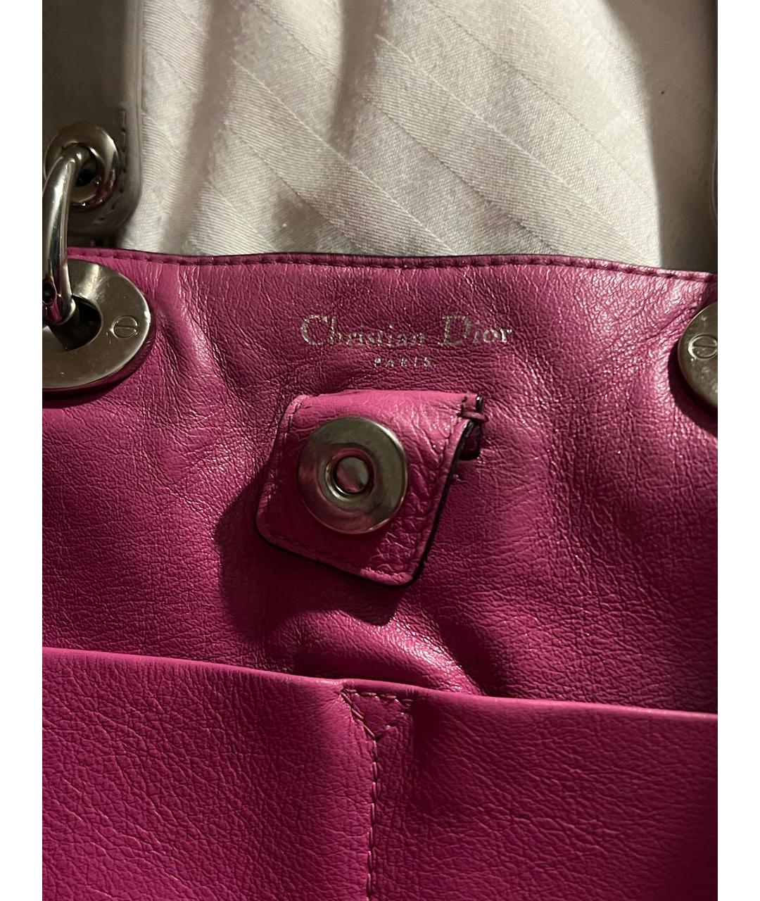 CHRISTIAN DIOR Серая кожаная сумка с короткими ручками, фото 6