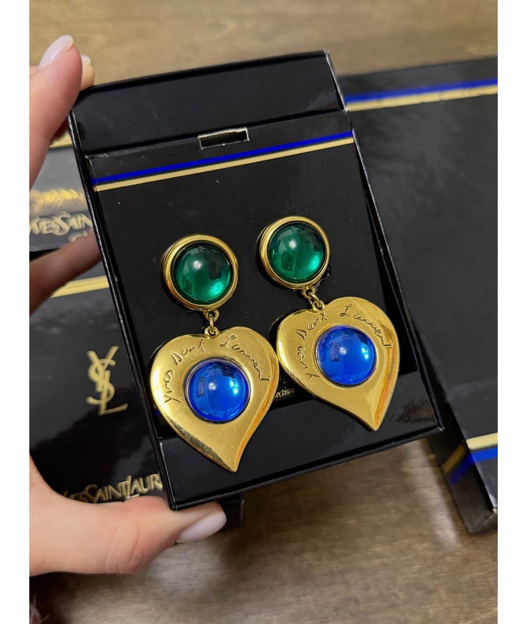 SAINT LAURENT Мульти позолоченные клипсы, фото 4