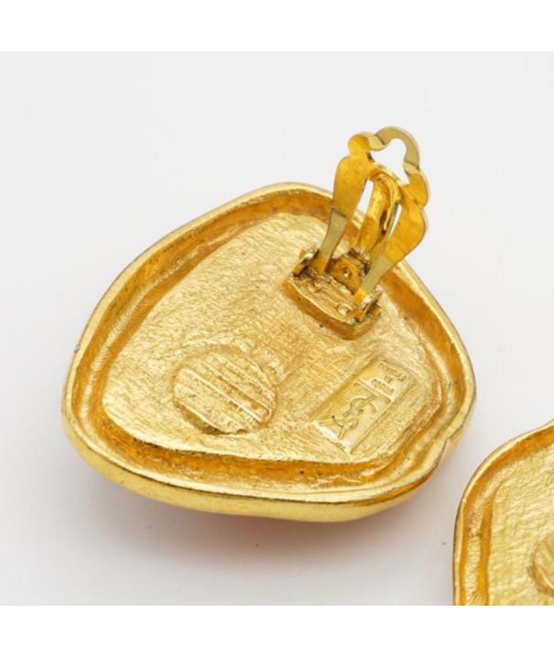 SAINT LAURENT Красные позолоченные клипсы, фото 2