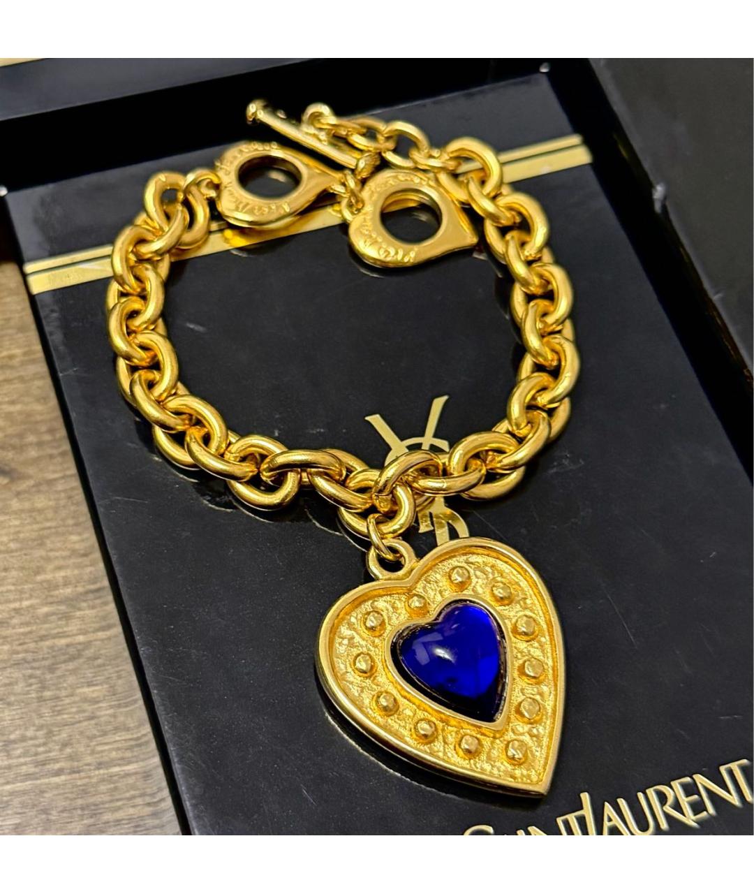 SAINT LAURENT Золотой позолоченный браслет, фото 5