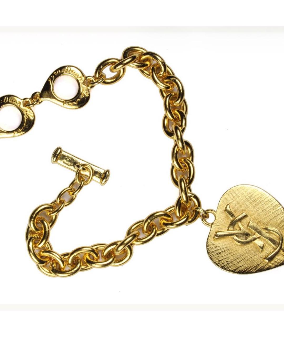 SAINT LAURENT Золотой позолоченный браслет, фото 2