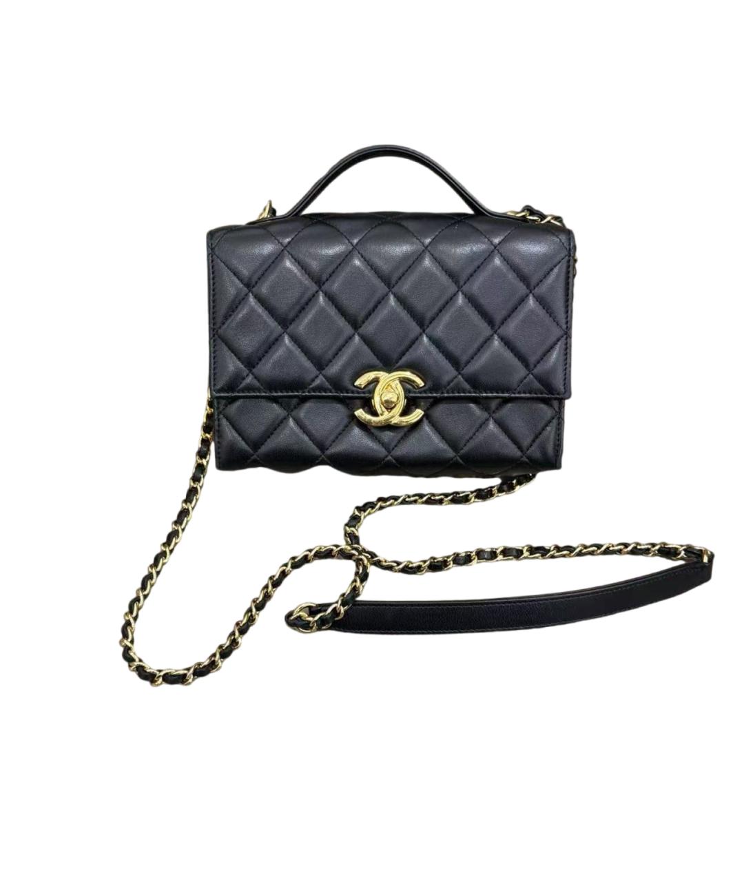 CHANEL Черная кожаная сумка через плечо, фото 6