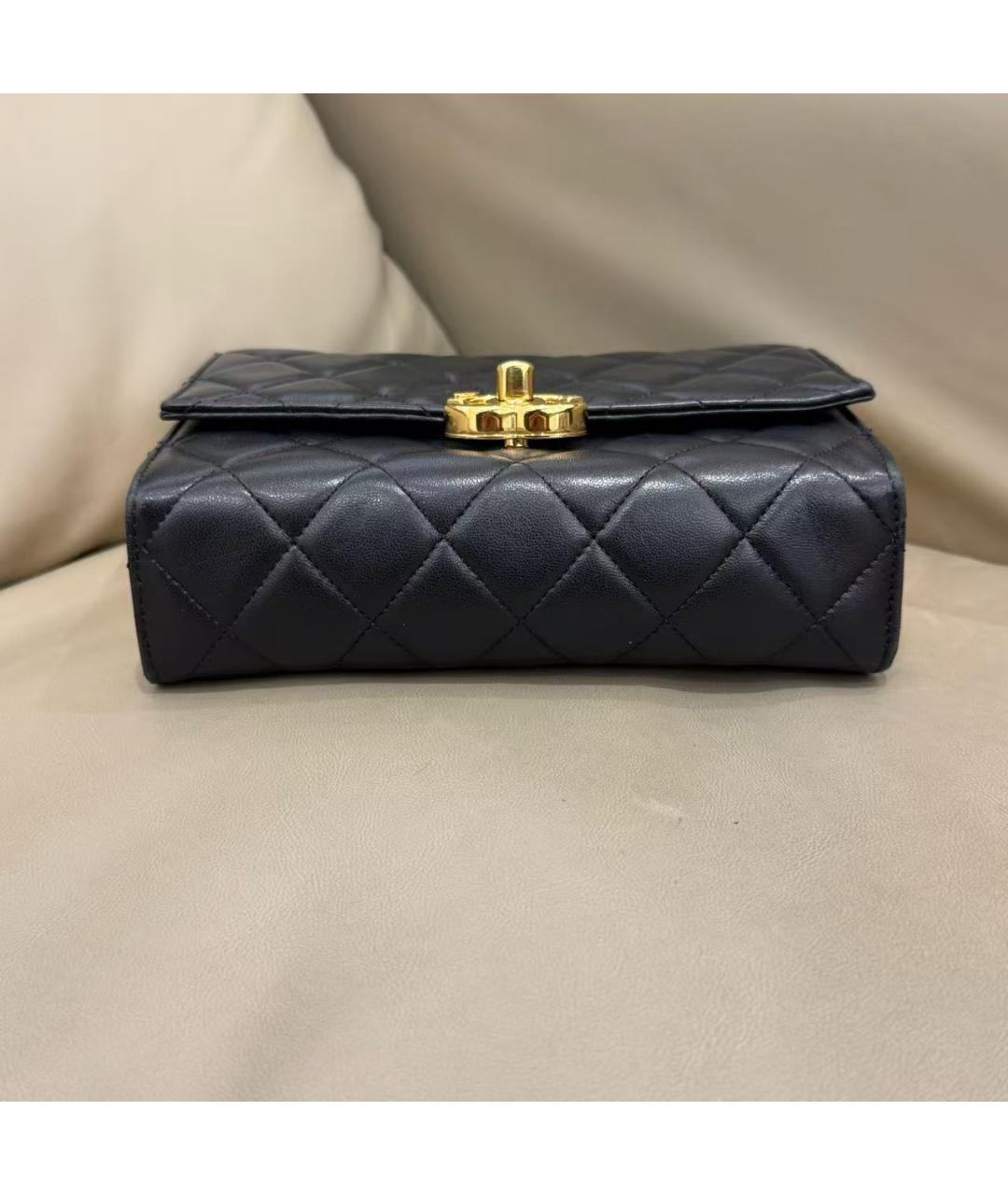 CHANEL Черная кожаная сумка через плечо, фото 4