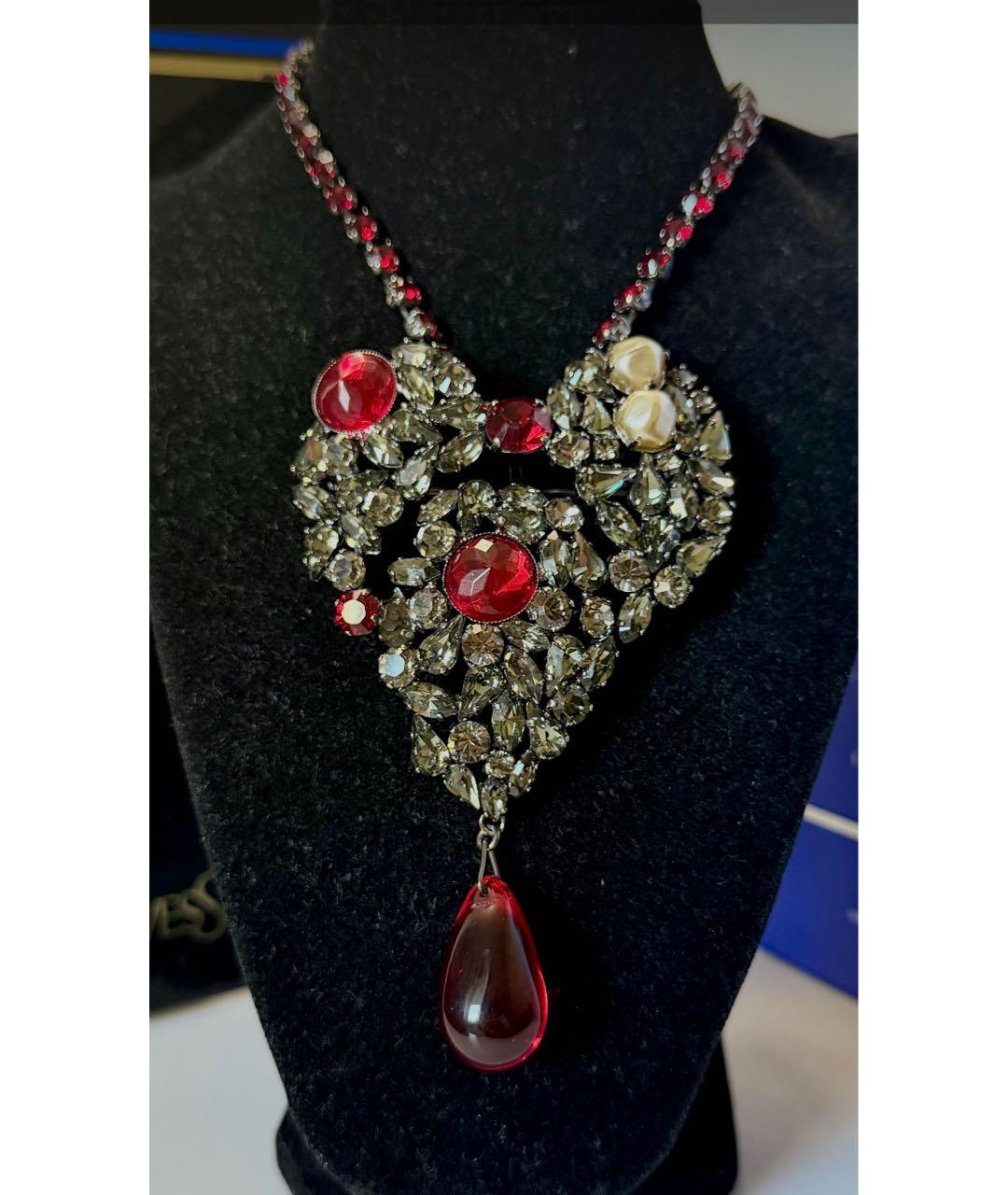 SAINT LAURENT Бордовое колье, фото 4