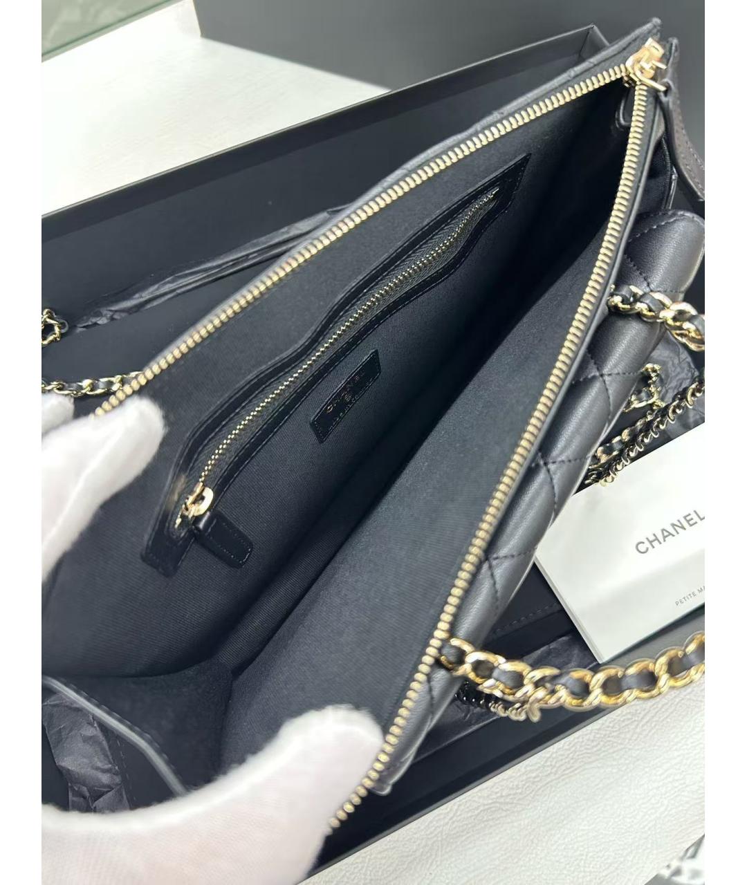 CHANEL Черная кожаная сумка через плечо, фото 7