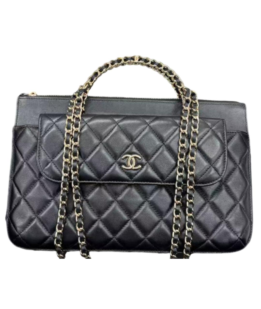 CHANEL Черная кожаная сумка через плечо, фото 1