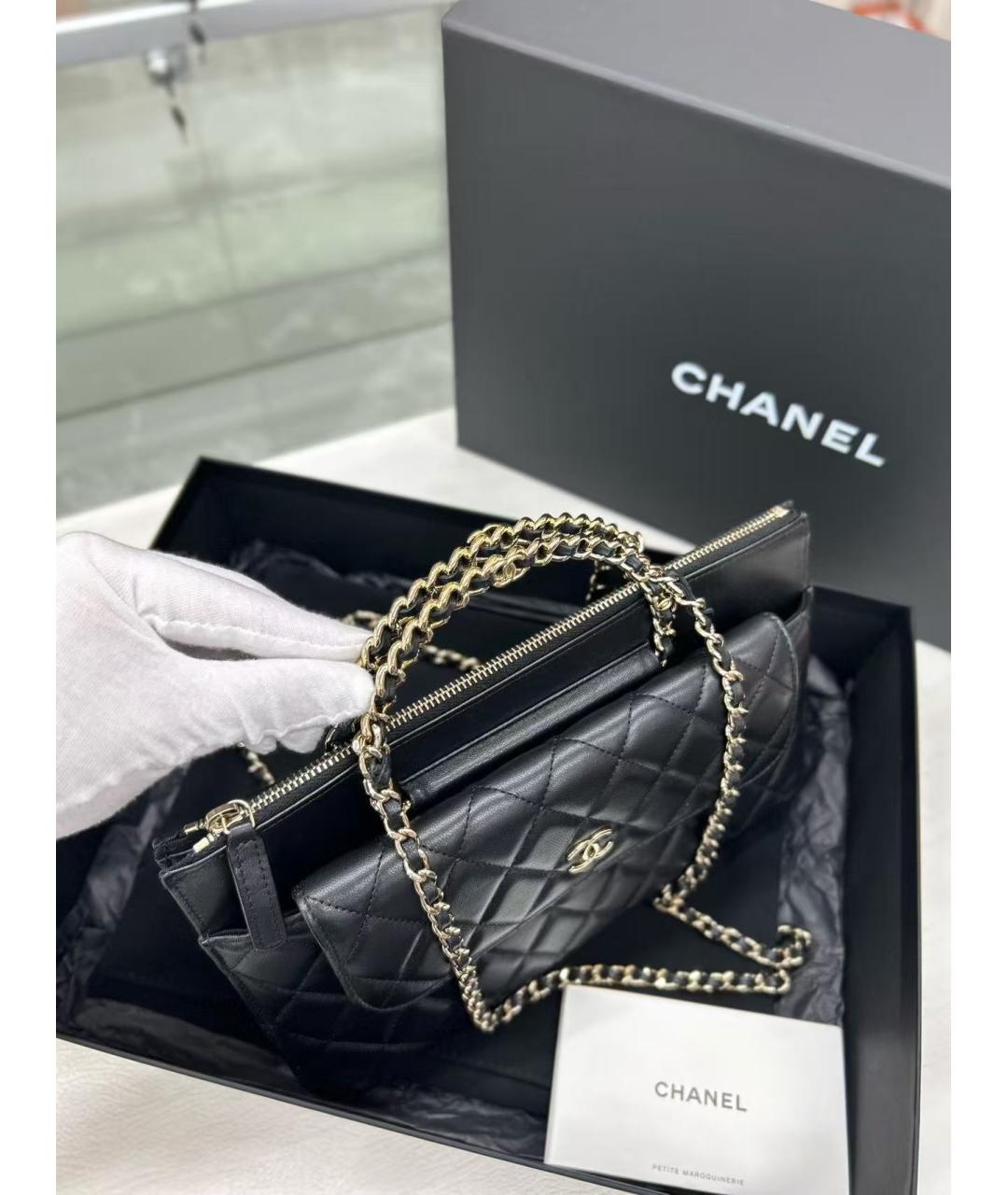 CHANEL Черная кожаная сумка через плечо, фото 3