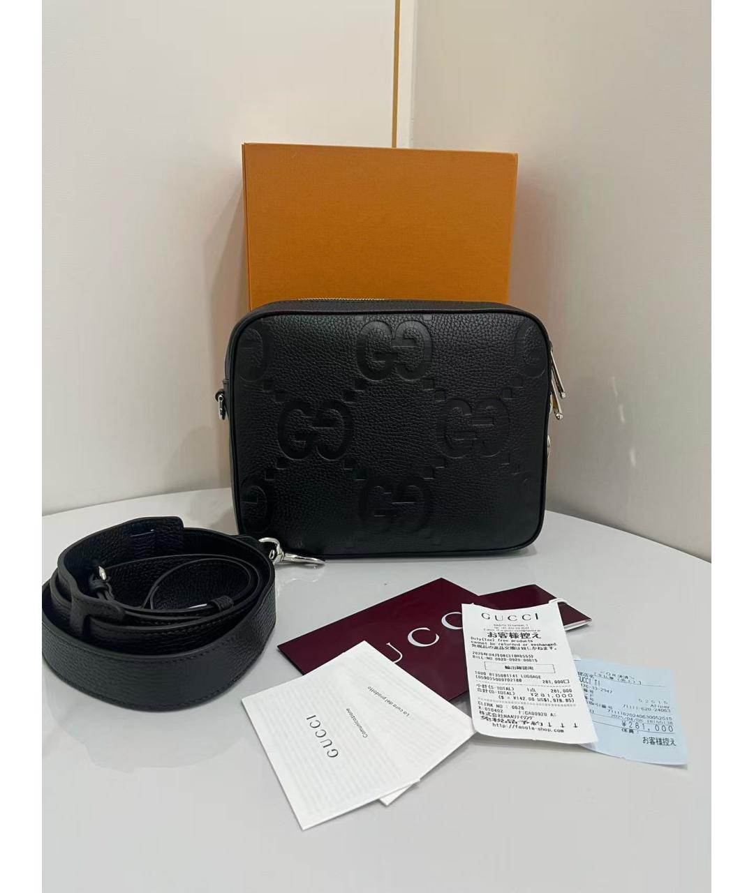 GUCCI Черная кожаная сумка через плечо, фото 3