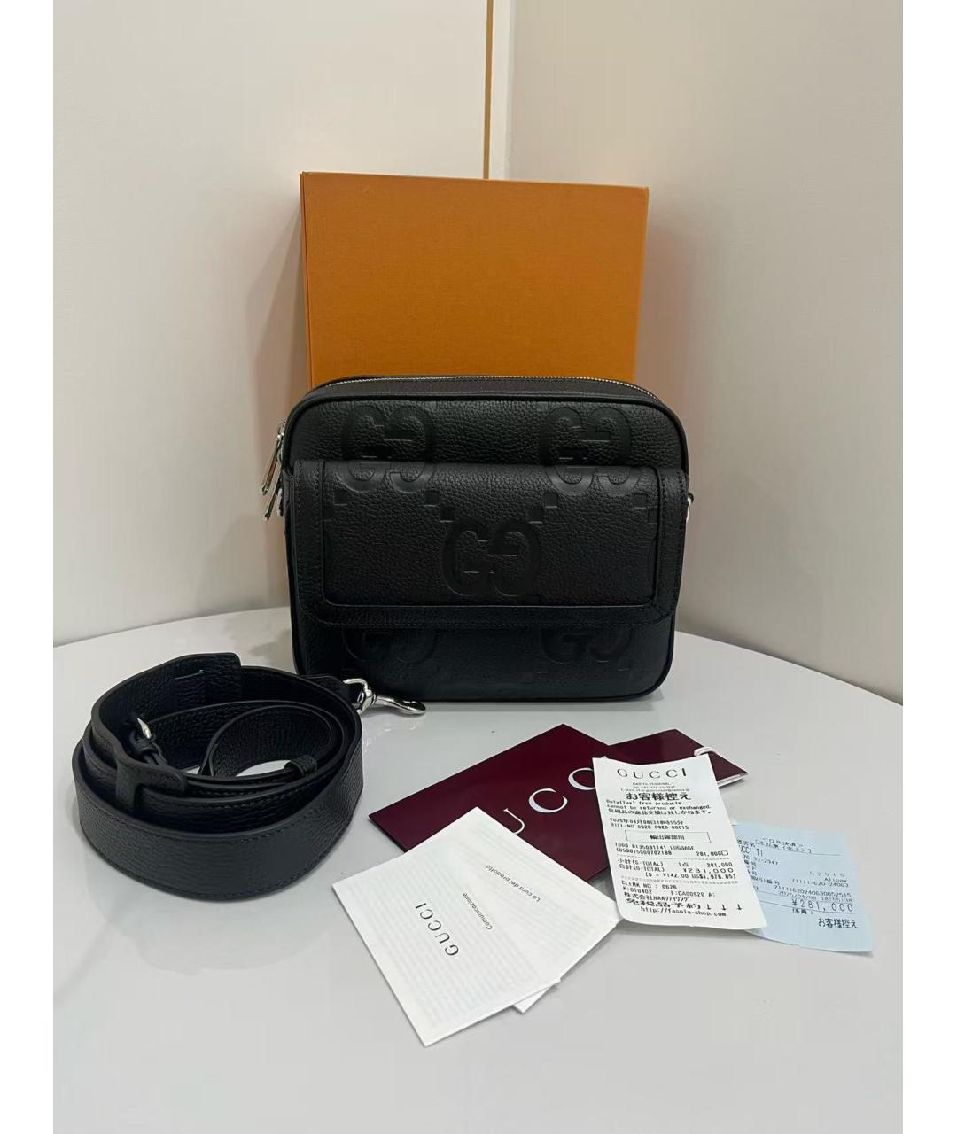 GUCCI Черная кожаная сумка через плечо, фото 2