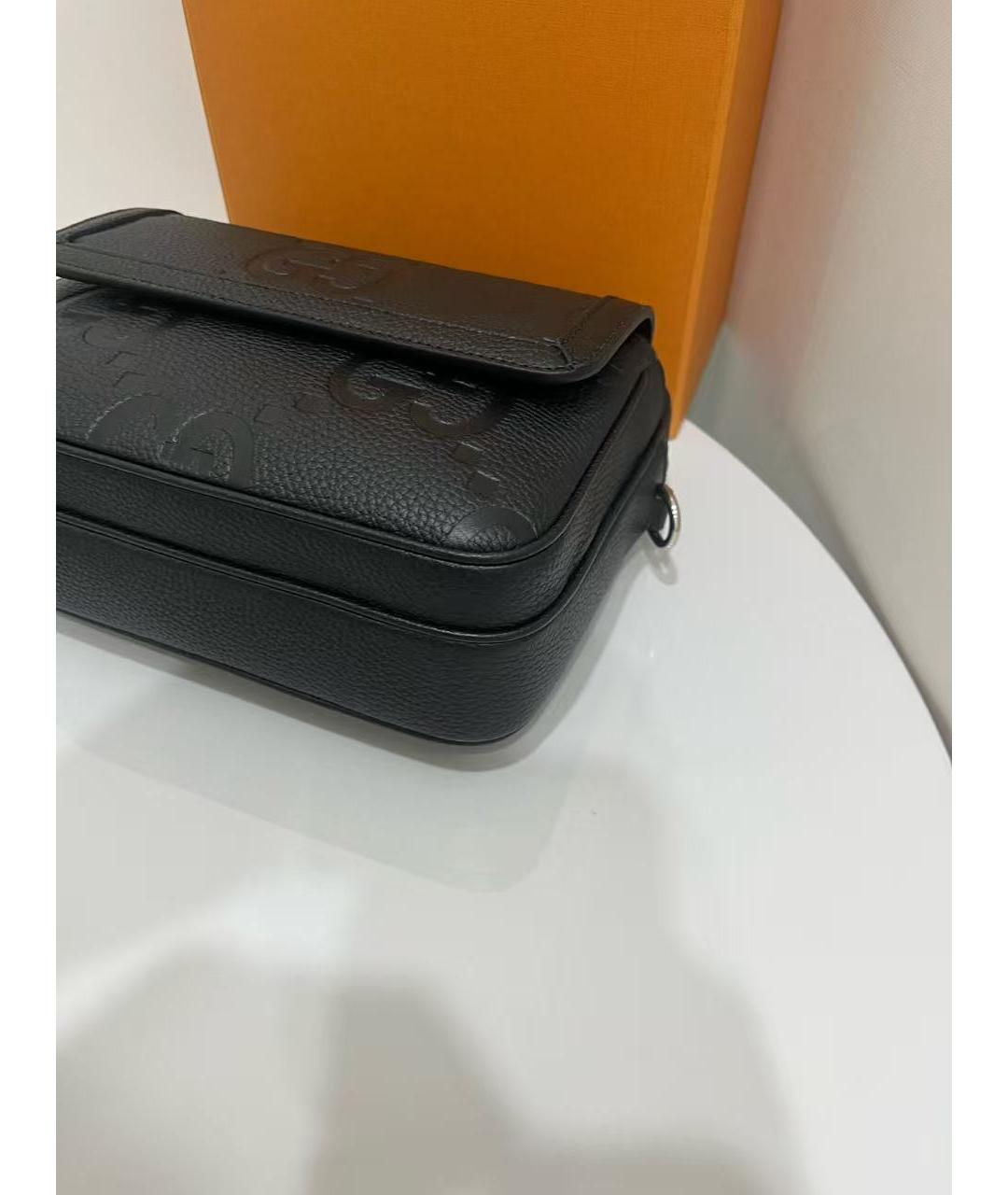 GUCCI Черная кожаная сумка через плечо, фото 6