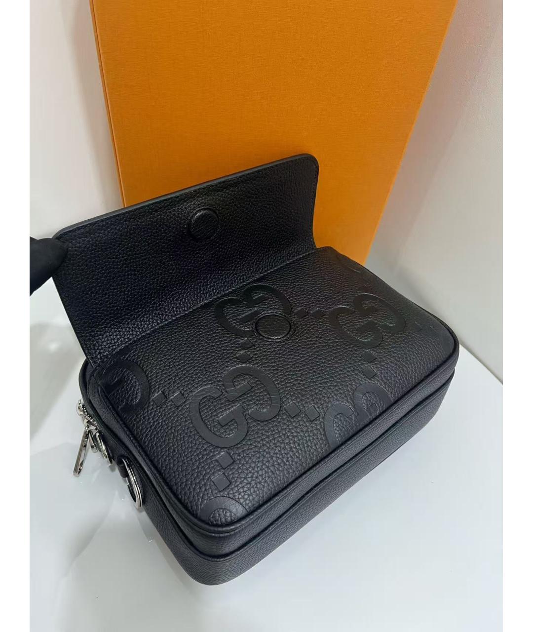 GUCCI Черная кожаная сумка через плечо, фото 7