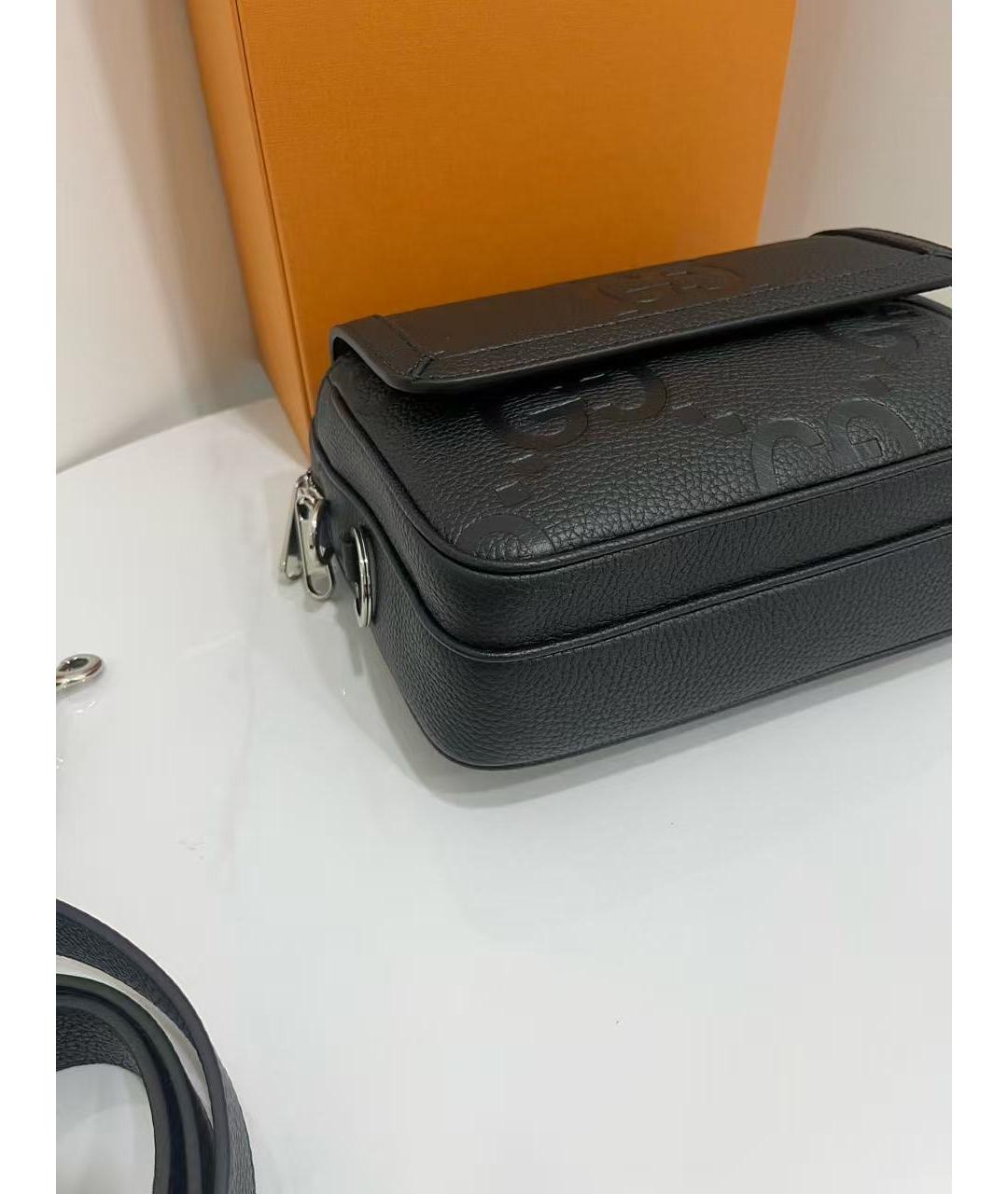 GUCCI Черная кожаная сумка через плечо, фото 5