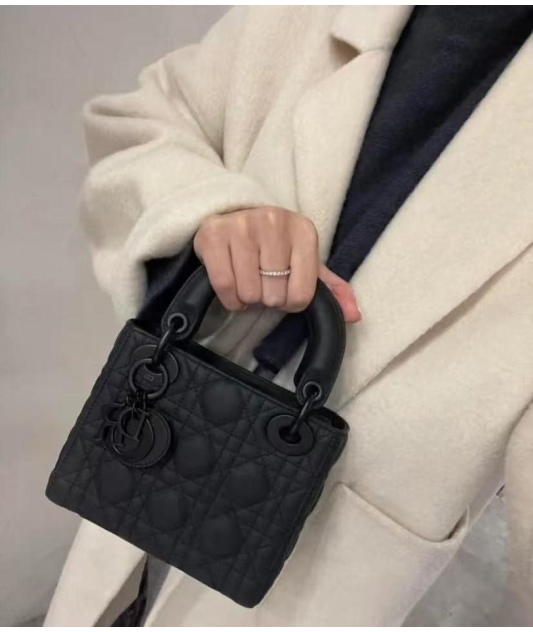 CHRISTIAN DIOR Черная кожаная сумка через плечо, фото 7