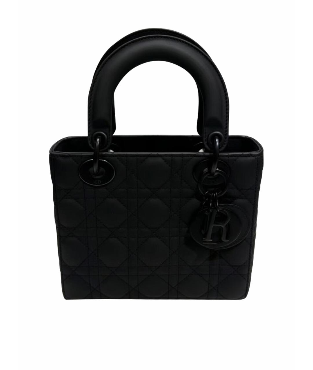 CHRISTIAN DIOR Черная кожаная сумка через плечо, фото 1