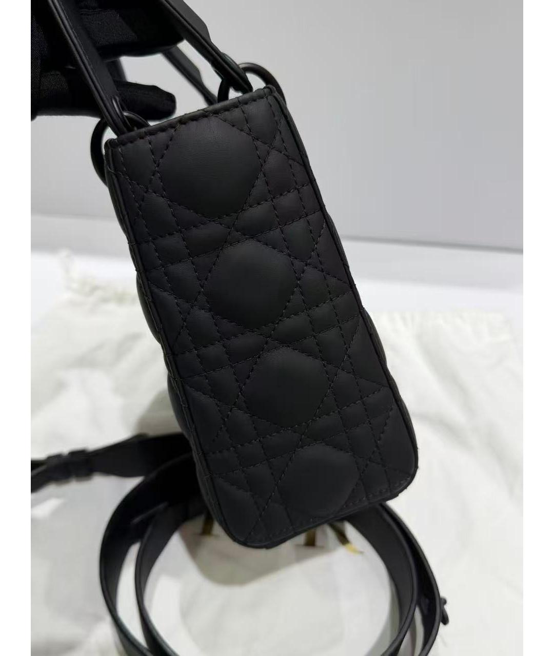 CHRISTIAN DIOR Черная кожаная сумка через плечо, фото 4