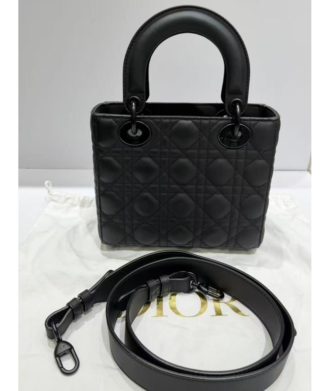 CHRISTIAN DIOR Черная кожаная сумка через плечо, фото 3