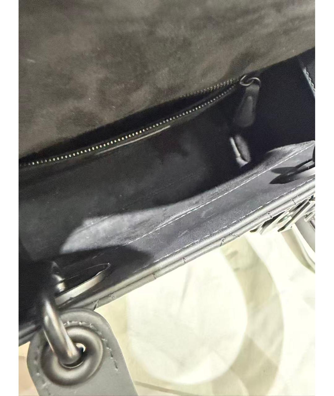 CHRISTIAN DIOR Черная кожаная сумка через плечо, фото 6