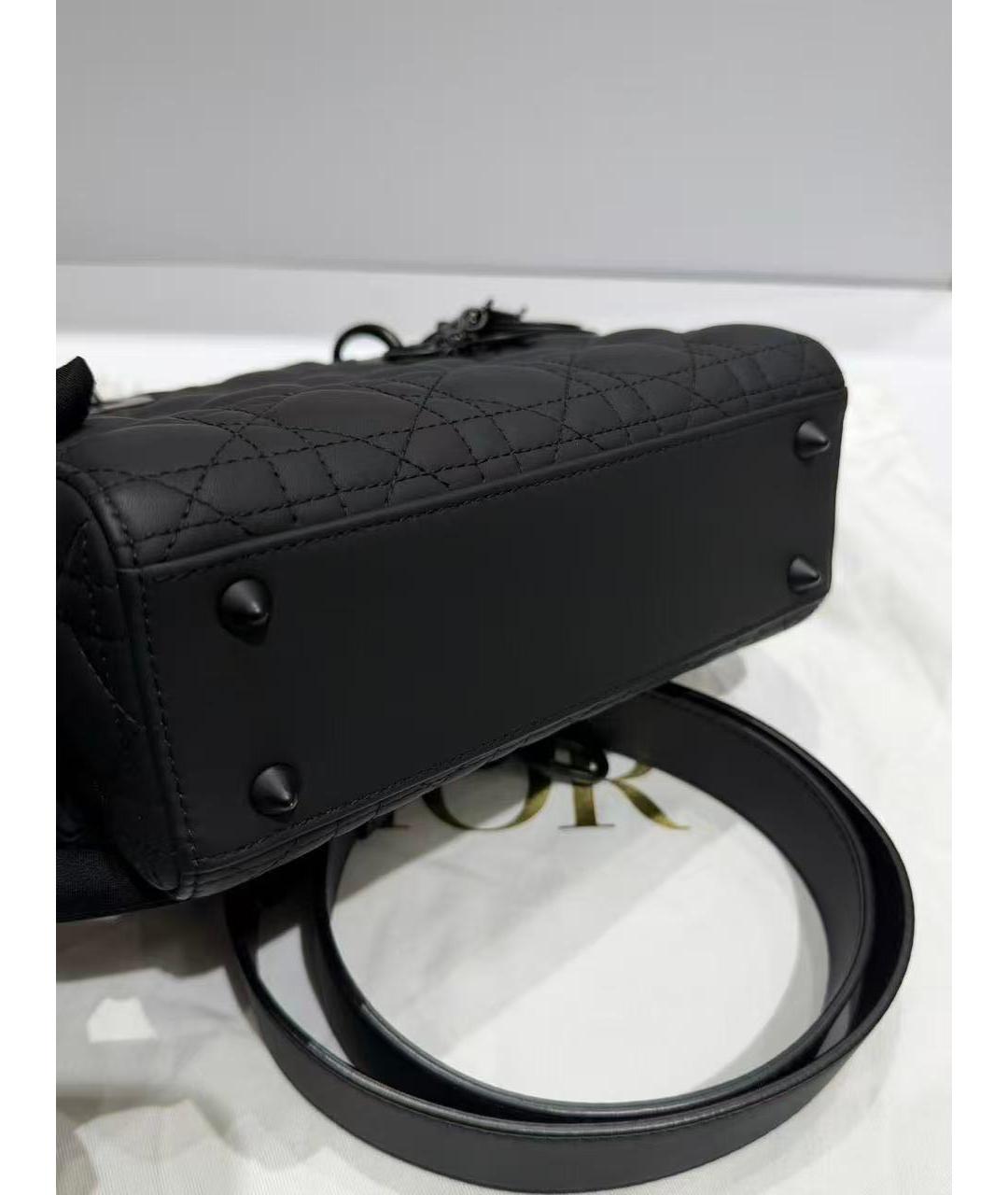 CHRISTIAN DIOR Черная кожаная сумка через плечо, фото 5