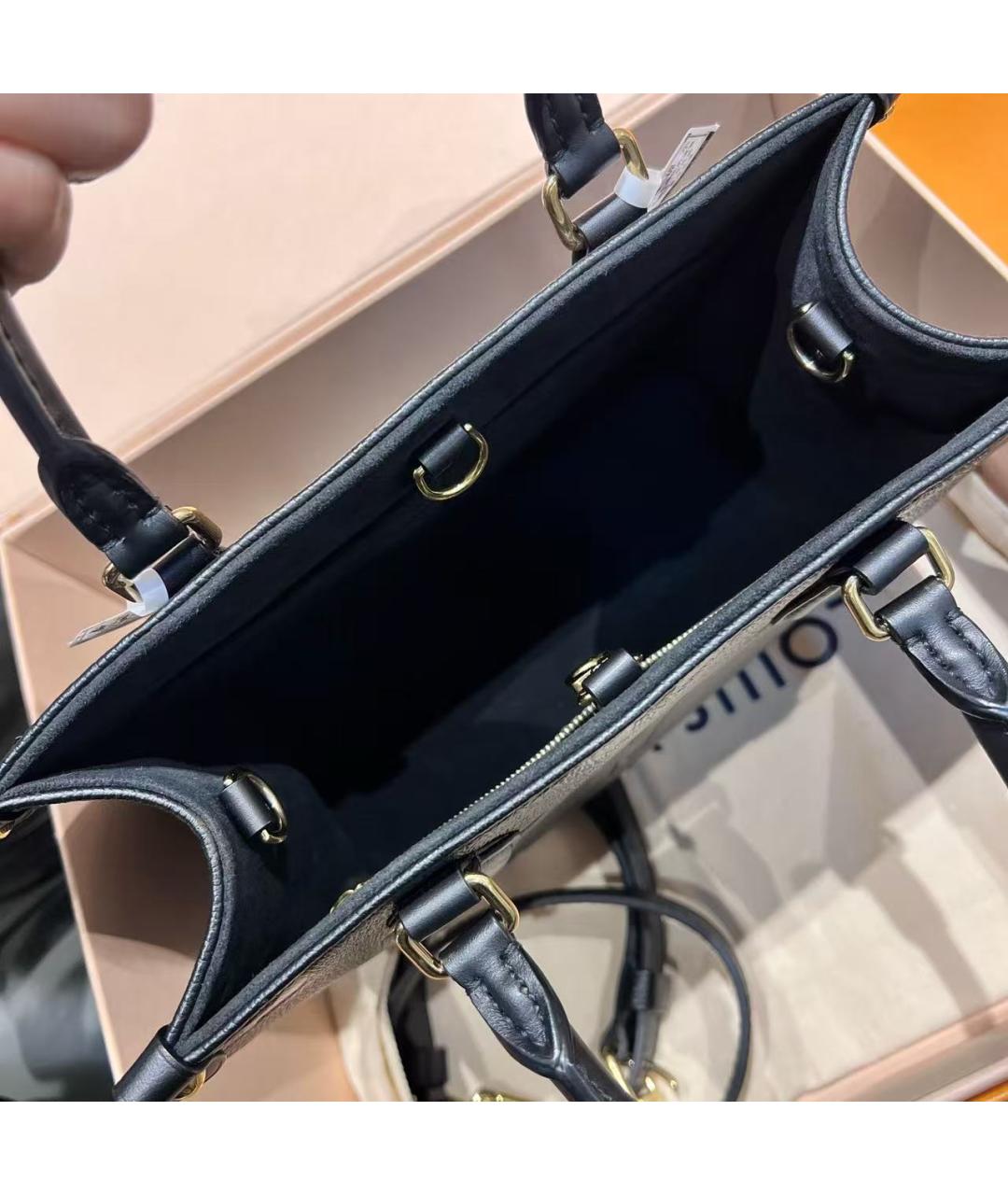 LOUIS VUITTON Черная кожаная сумка через плечо, фото 8