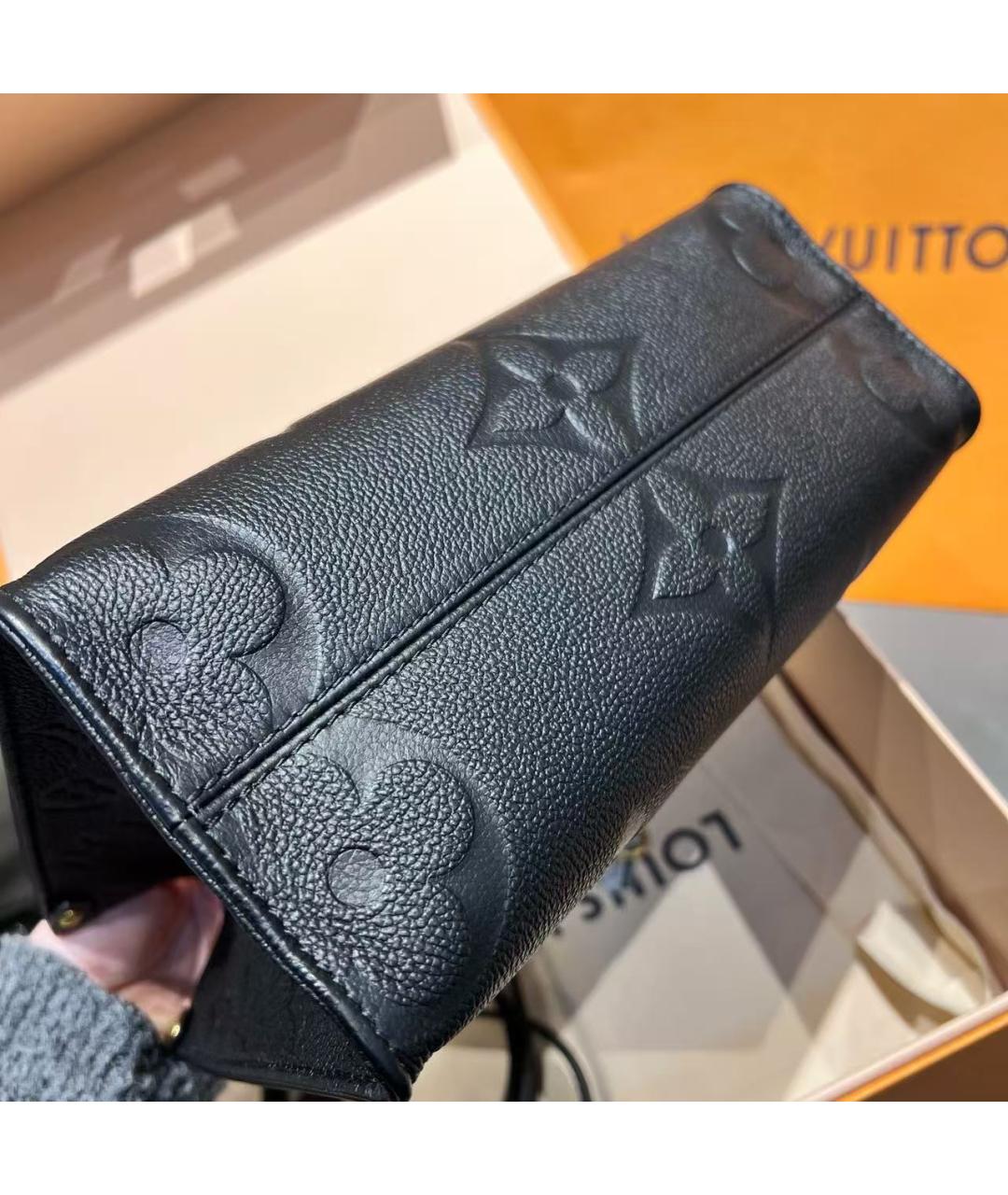 LOUIS VUITTON Черная кожаная сумка через плечо, фото 6