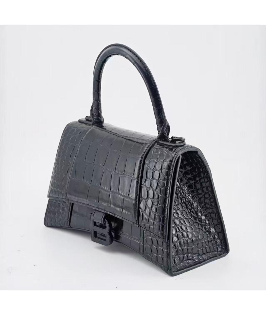 BALENCIAGA Черная кожаная сумка через плечо, фото 6