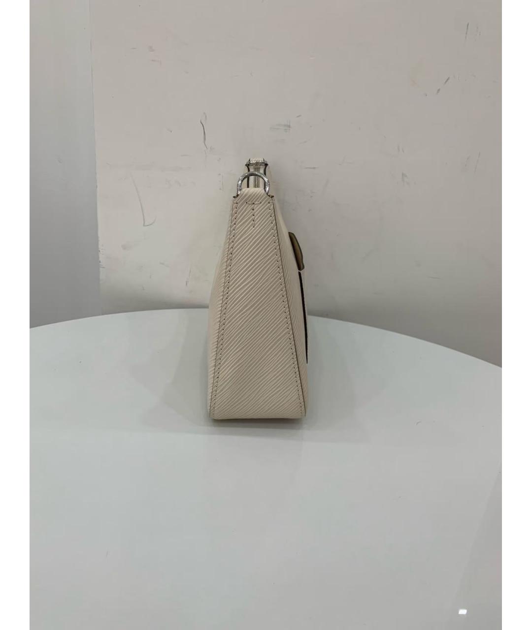 LOUIS VUITTON Бежевая кожаная сумка через плечо, фото 4