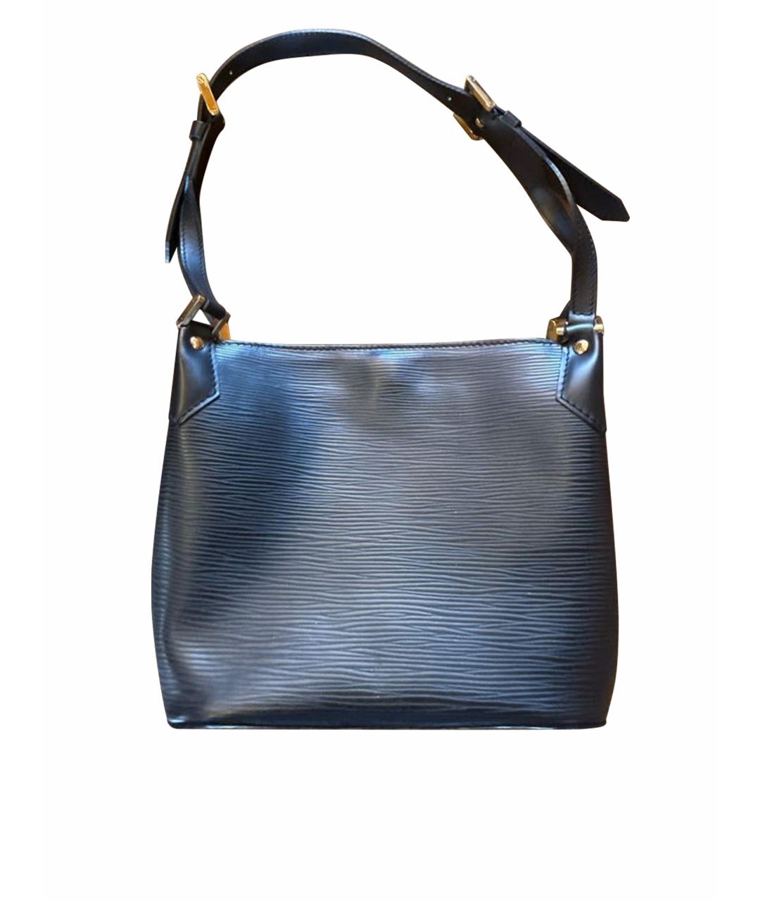 LOUIS VUITTON Черная кожаная сумка с короткими ручками, фото 1