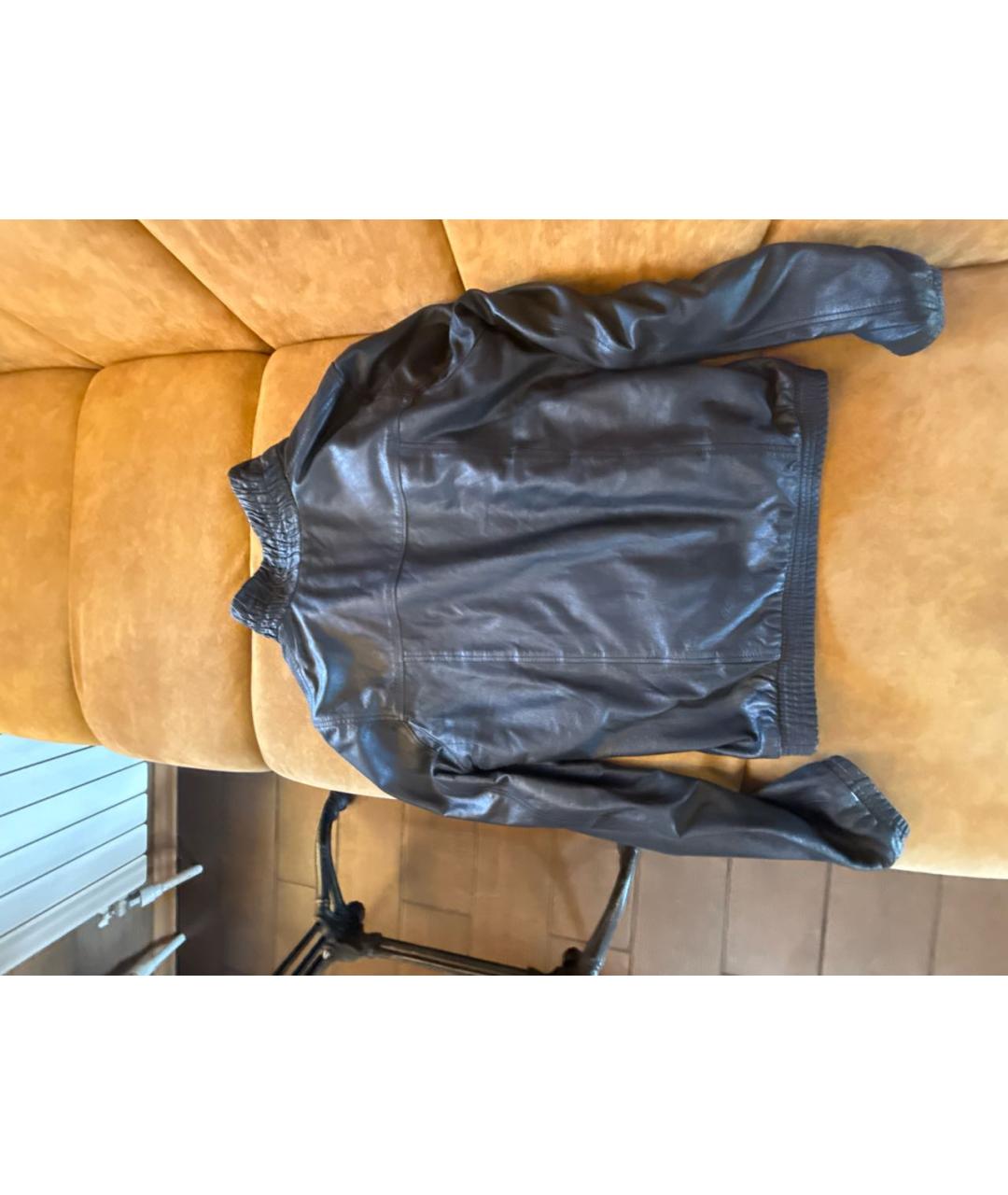SAINT LAURENT Темно-синяя кожаная куртка, фото 2