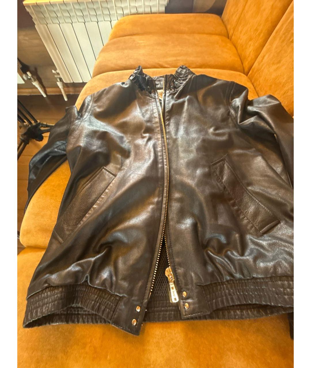 SAINT LAURENT Темно-синяя кожаная куртка, фото 4