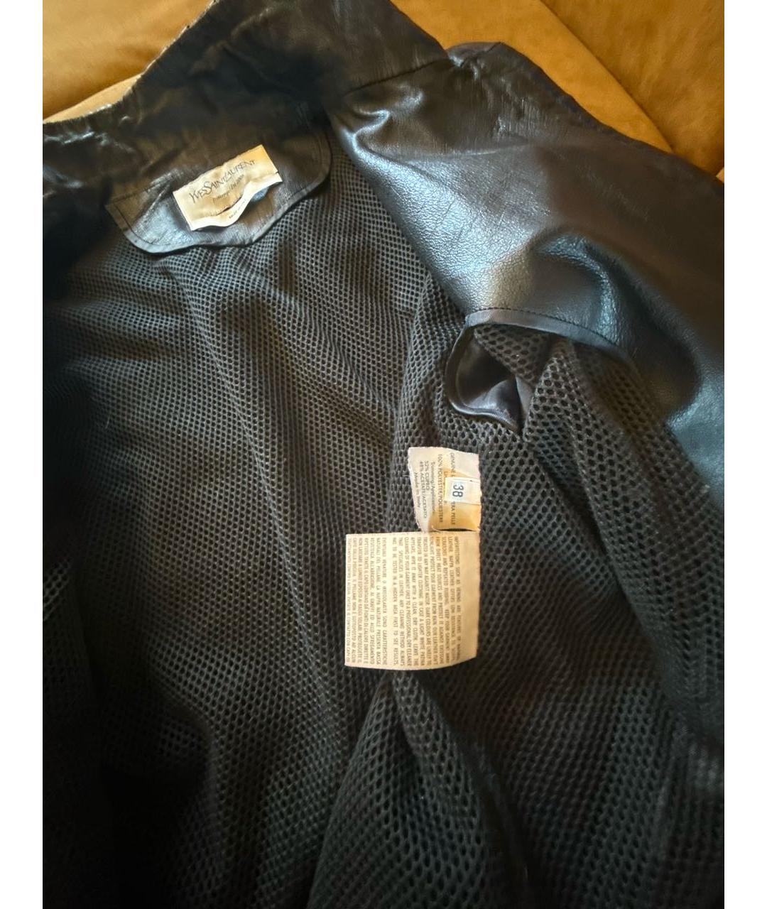 SAINT LAURENT Темно-синяя кожаная куртка, фото 5