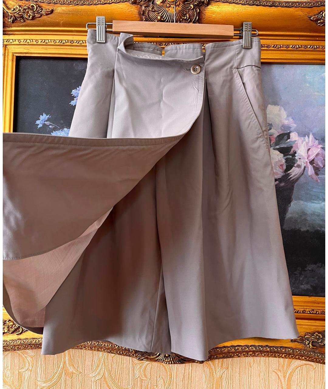 MAX MARA Серые хлопко-эластановые шорты, фото 3