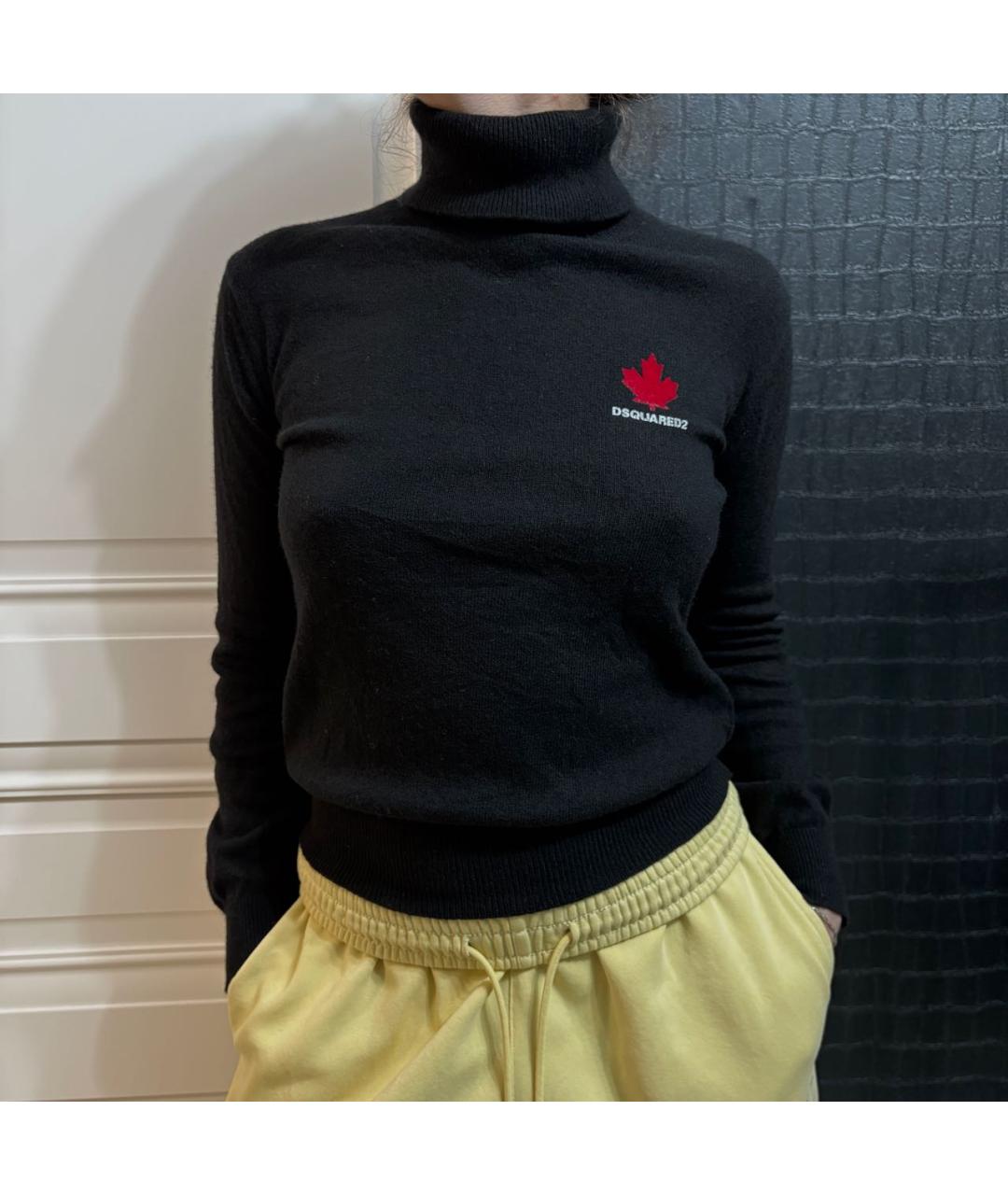 DSQUARED2 Черная шерстяная водолазка, фото 3