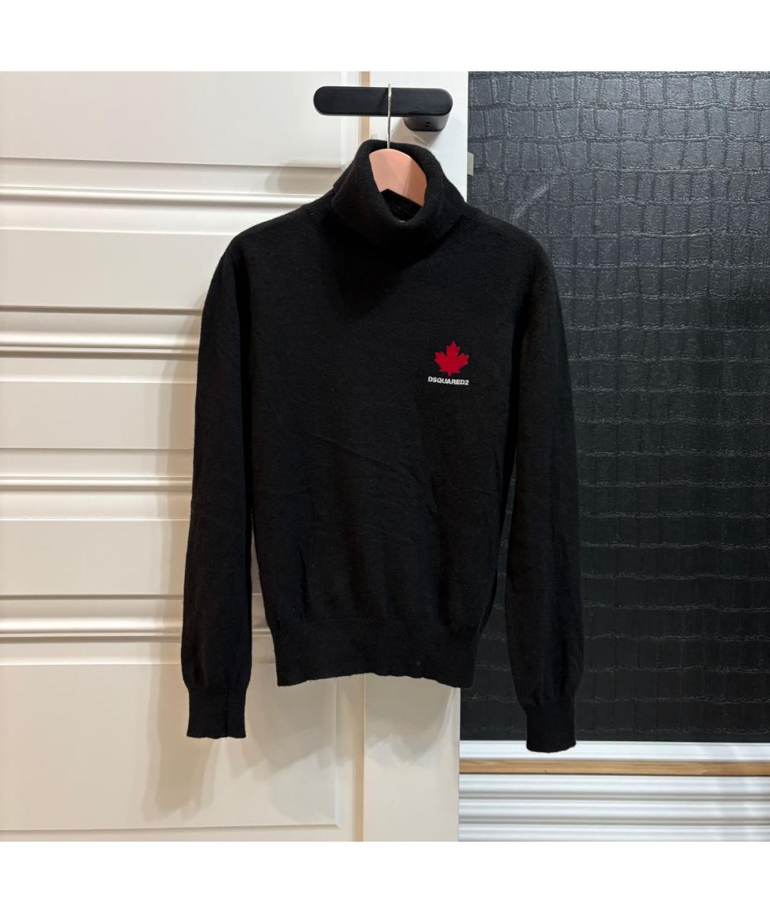 DSQUARED2 Черная шерстяная водолазка, фото 7