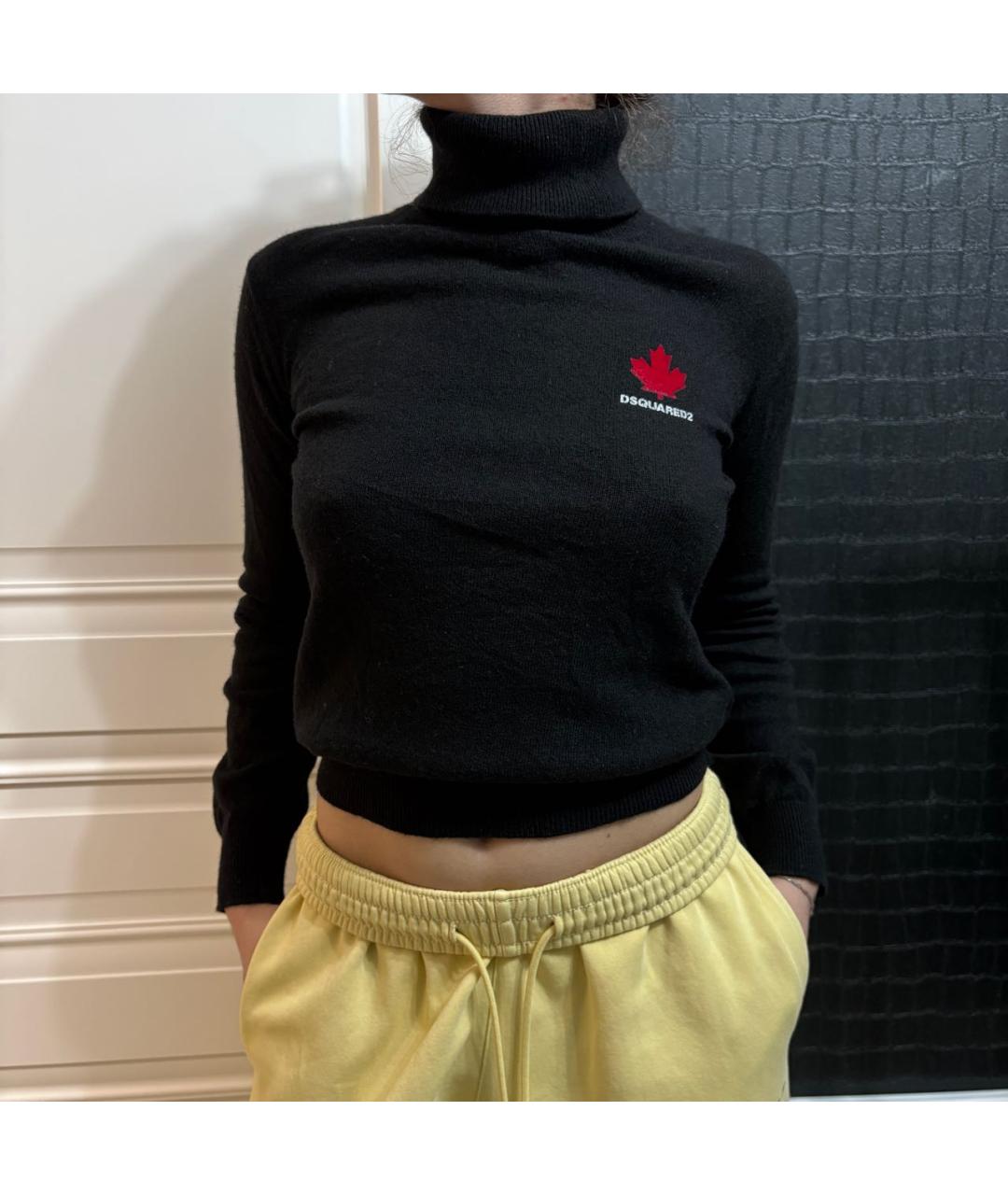 DSQUARED2 Черная шерстяная водолазка, фото 2