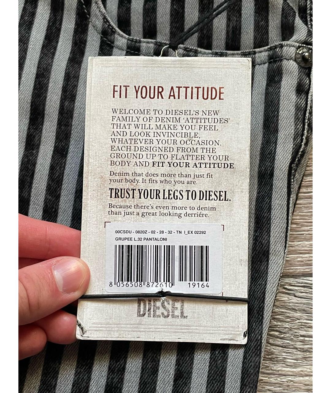 DIESEL Мульти хлопко-эластановые брюки узкие, фото 6