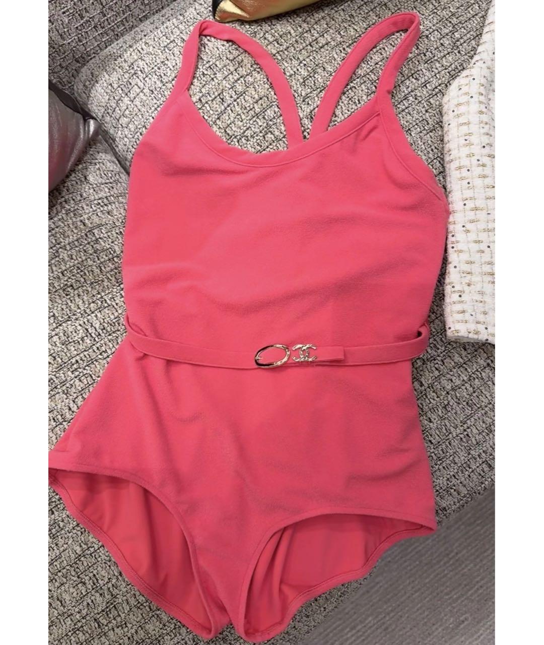 CHANEL Коралловый вискозный купальник, фото 7