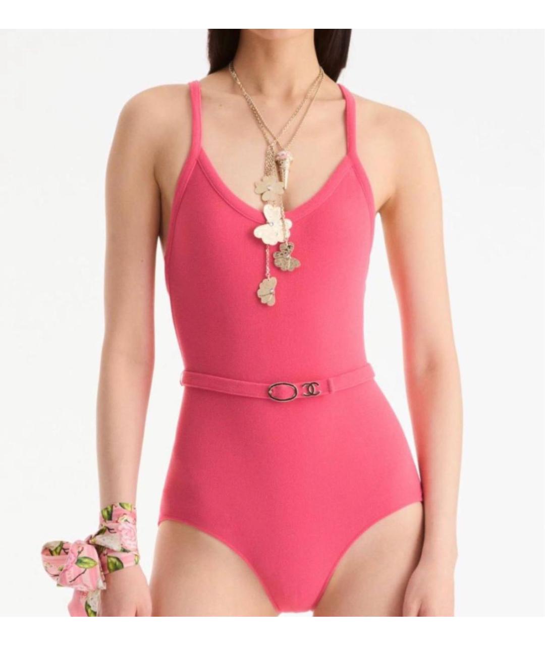 CHANEL Коралловый вискозный купальник, фото 3