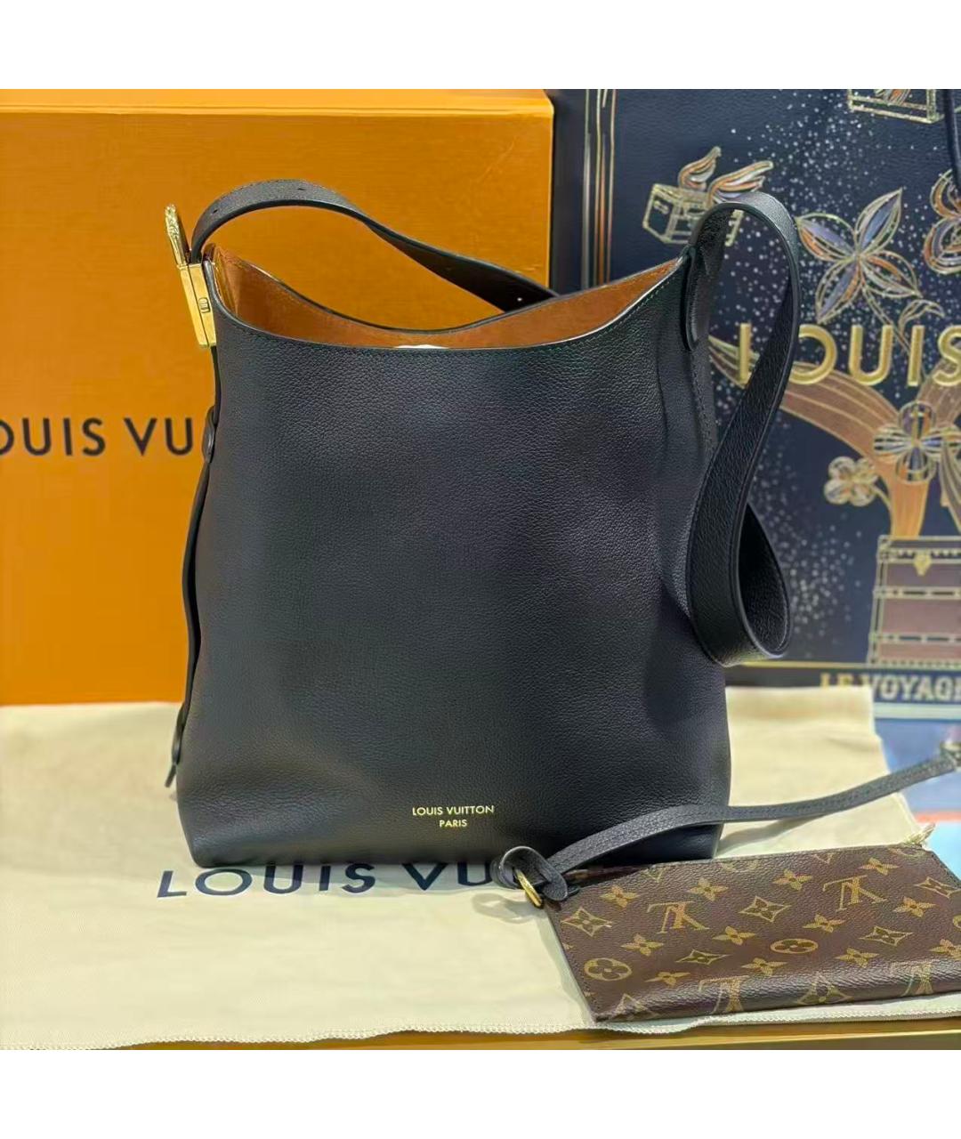 LOUIS VUITTON BEAUTY Черная кожаная сумка через плечо, фото 2