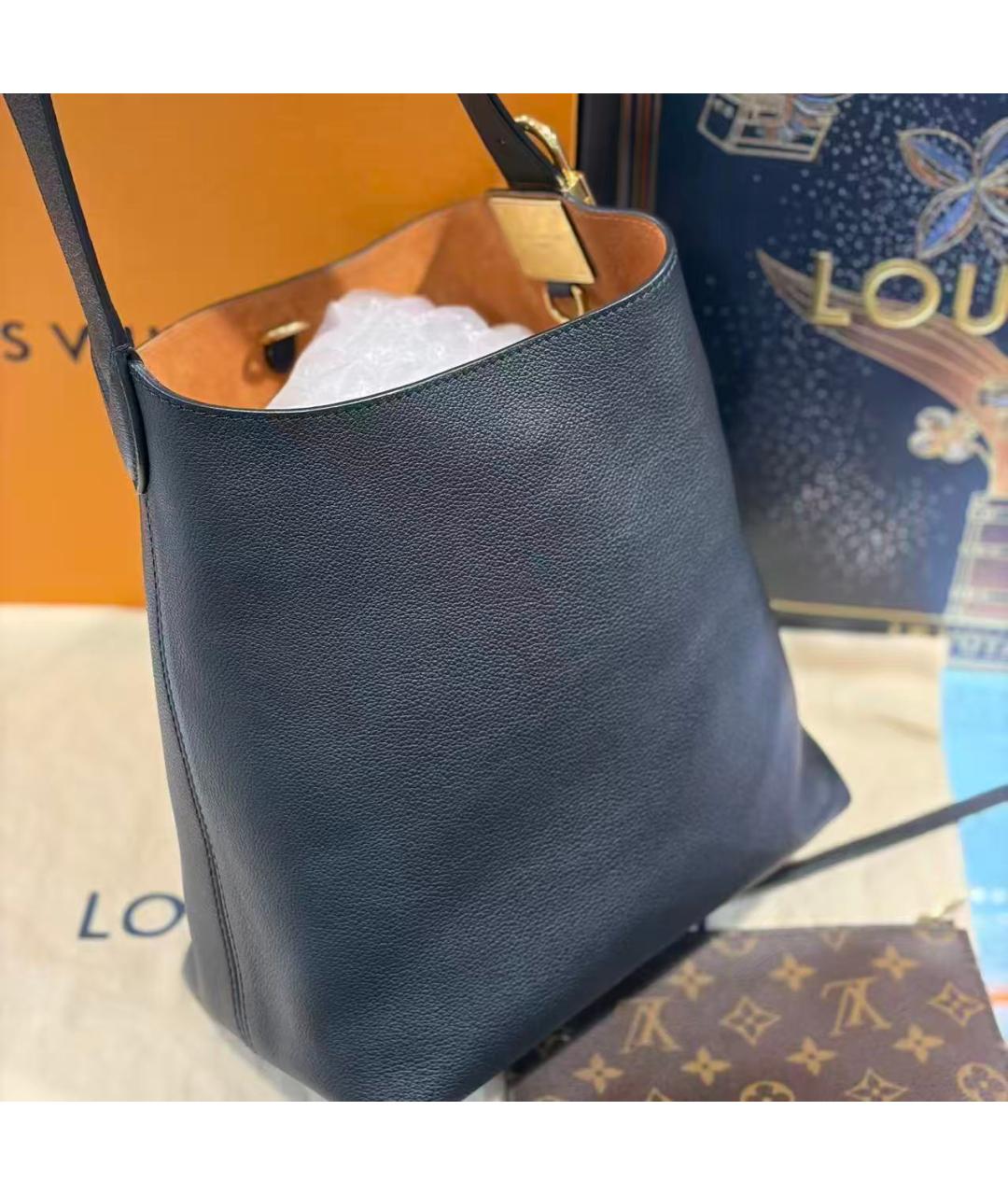 LOUIS VUITTON BEAUTY Черная кожаная сумка через плечо, фото 4