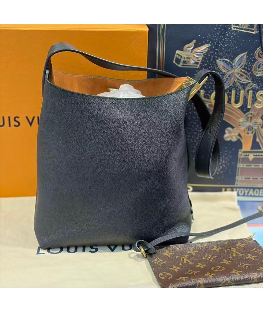 LOUIS VUITTON BEAUTY Черная кожаная сумка через плечо, фото 3