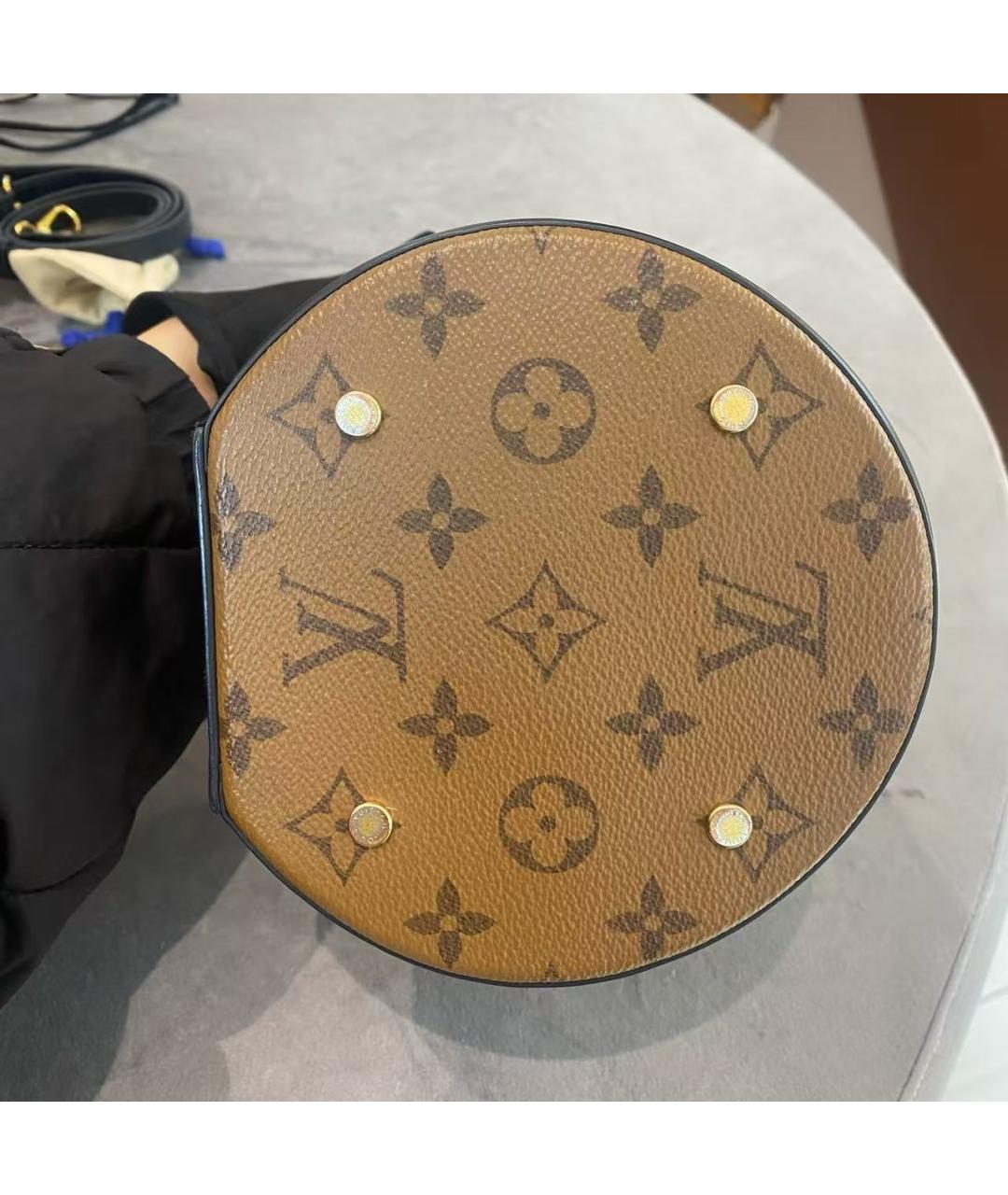 LOUIS VUITTON Коричневая кожаная сумка с короткими ручками, фото 5